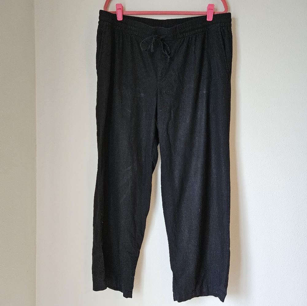 3/$20 💜 OLD NAVY Black Linen Blend Summer Wide Leg Pants XL